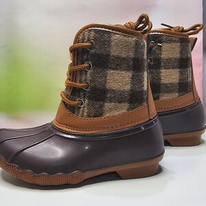 Toddler  Fabkids Fleece Lined Plaid Duckboots Size 8 Brown NEW